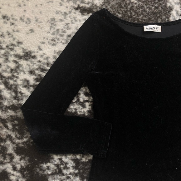 Velvet Black Crop Top - Picture 2 of 3